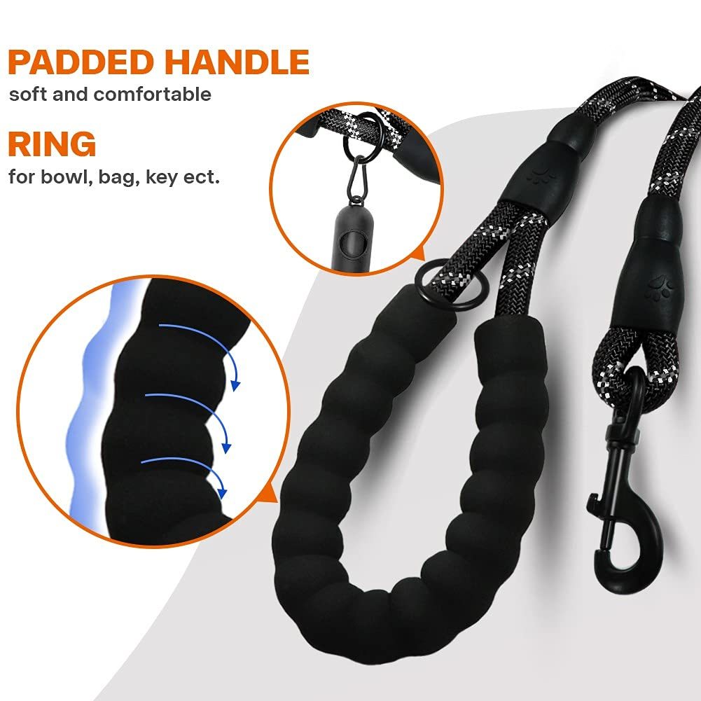 Hands-Free Reflective Dog Leash with Adjustable Waist Belt – Elastic Jogging Lead with Padded Handle for Running & Training