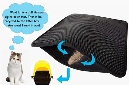 Waterproof Double-Layer Cat Litter Mat – Traps Litter & Keeps Floors Clean