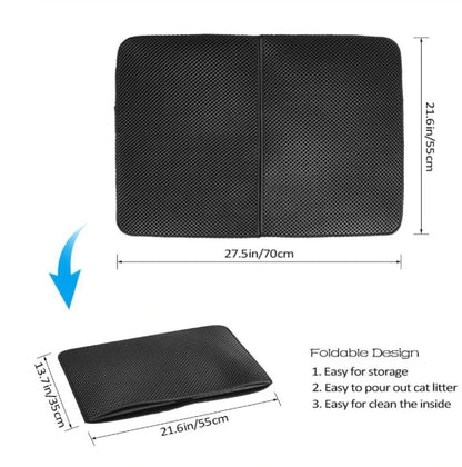 Waterproof Double-Layer Cat Litter Mat – Traps Litter & Keeps Floors Clean