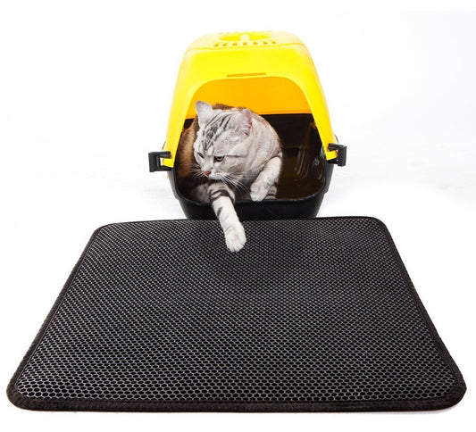 Waterproof Double-Layer Cat Litter Mat – Traps Litter & Keeps Floors Clean